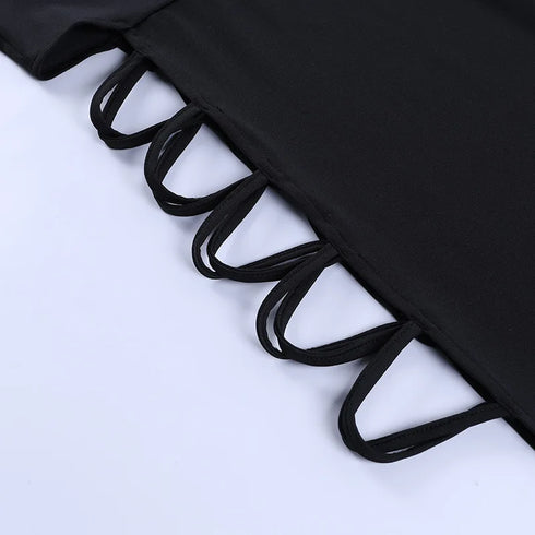 Elegant Black Sleeveless Bandage Sexy Dress For Women